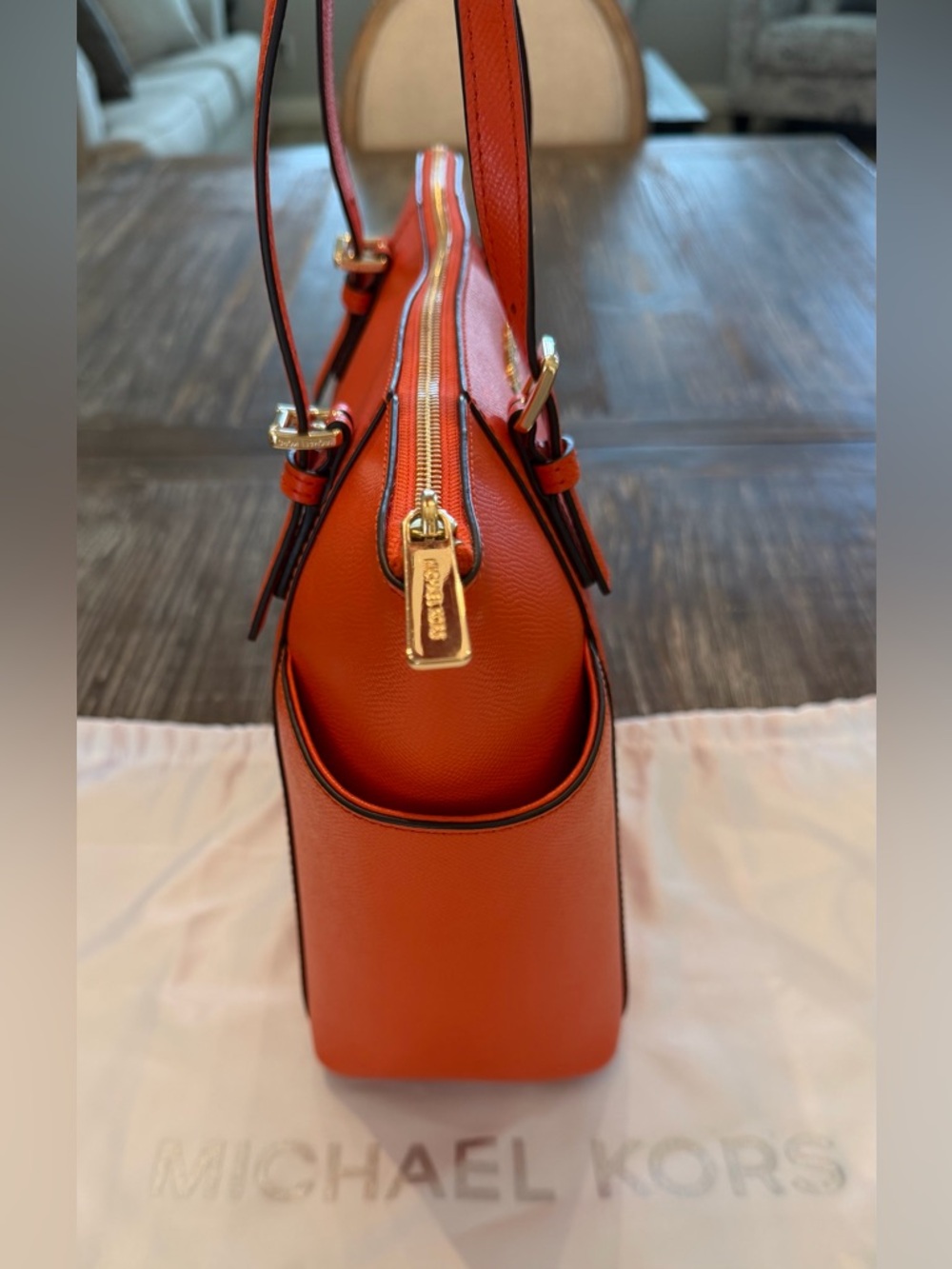 MICHAEL KORS Clementine Orange Saffiano Leather Tote - Picture 4 of 16
